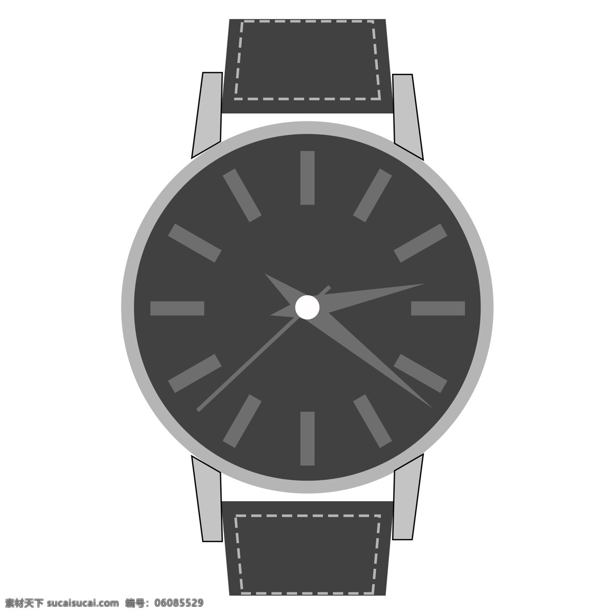 黑色 卡通 手表 插画 黑色的手表 手表插画 黑色手表 钟表插图 卡通手表插画 创意钟表 钟表