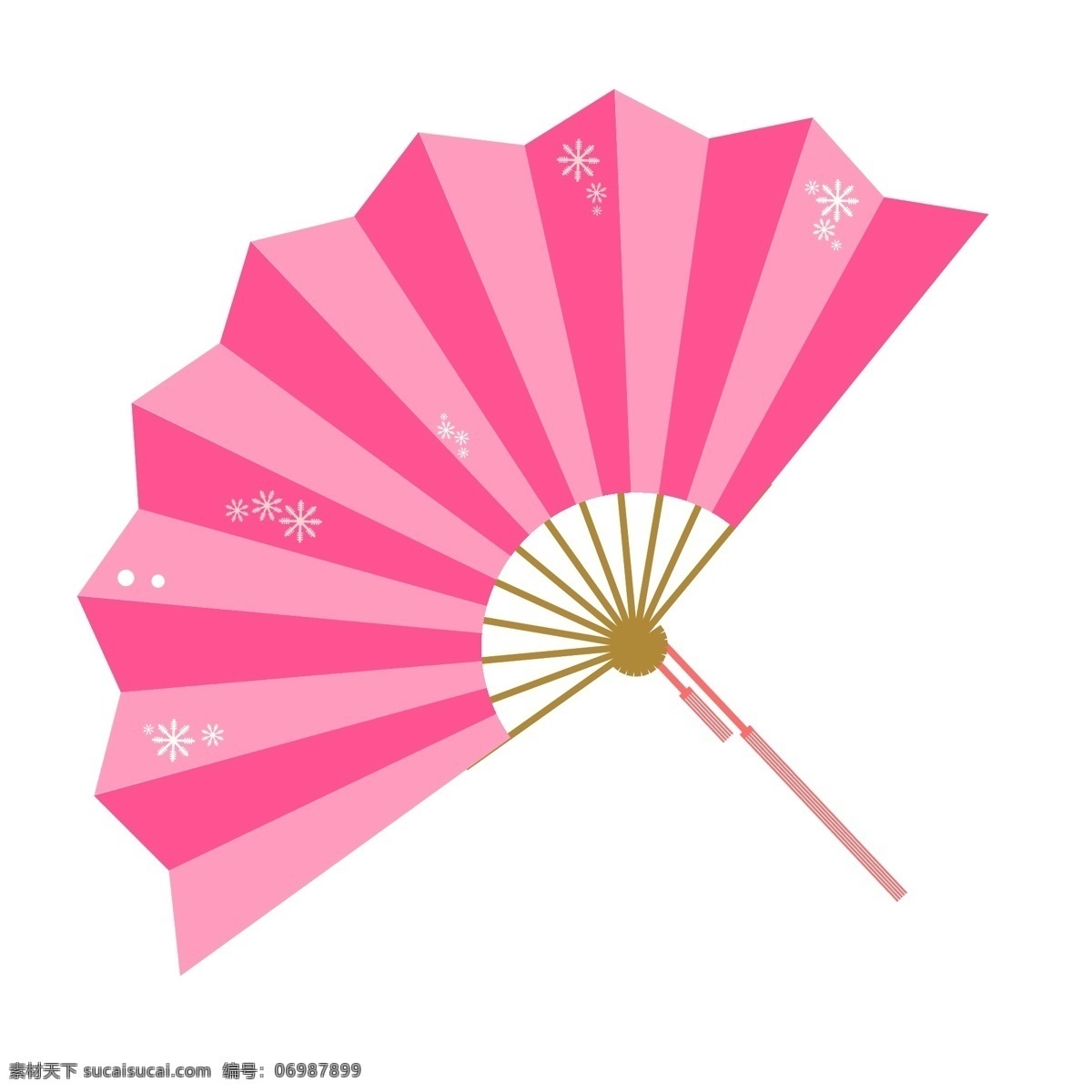日本 红色 扇子 插图 精美的扇子 时尚的扇子 创意扇子 日本扇子 红色扇子 图案扇子 白色雪花 夏天用品