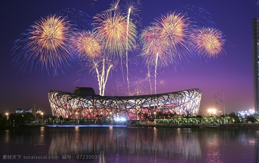 奥运会 开幕式 鸟巢 照片 夜景 自然景观 人文景观