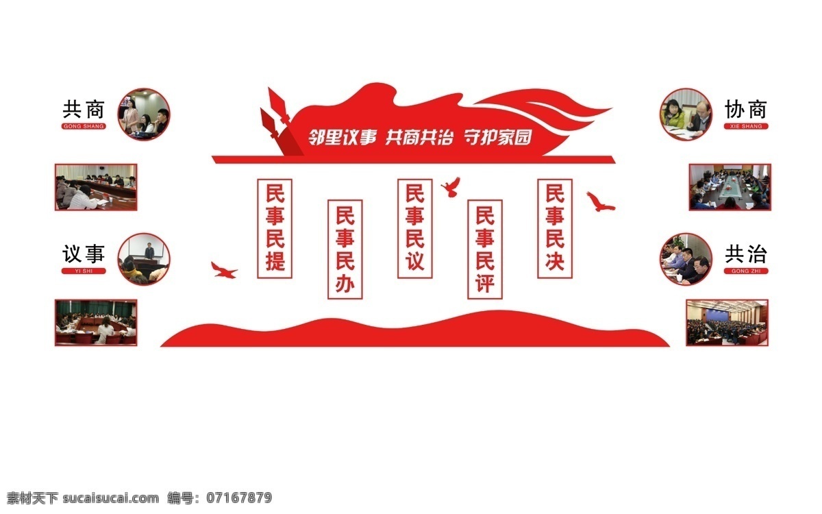 鄰里 議事協(xié)商 社區(qū) 文化墻圖片 議事 協(xié)商 文化墻 室內(nèi)廣告設(shè)計(jì)