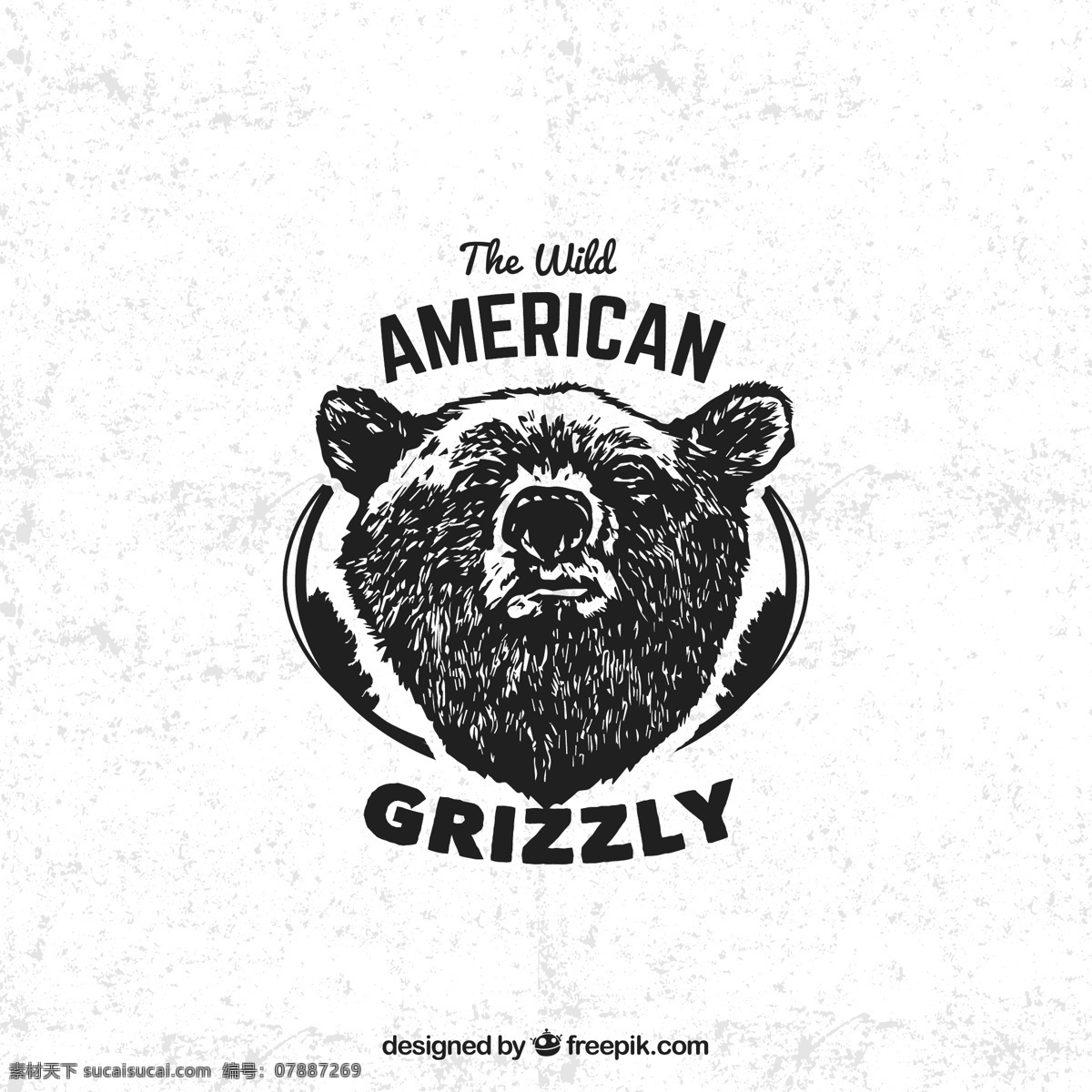 黑色 北美洲 灰 熊 标志 矢量图 野生动物 北美洲灰熊 头像 动物 白色