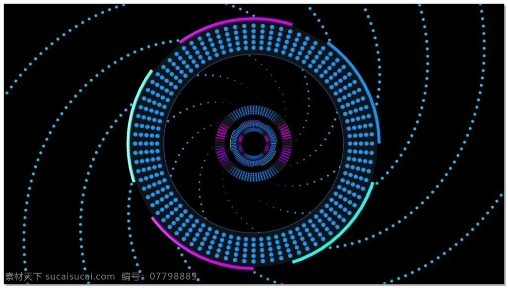藍(lán)色 粒子 宇宙 軌道 視頻 空間 視頻素材 動(dòng)態(tài)視頻素材
