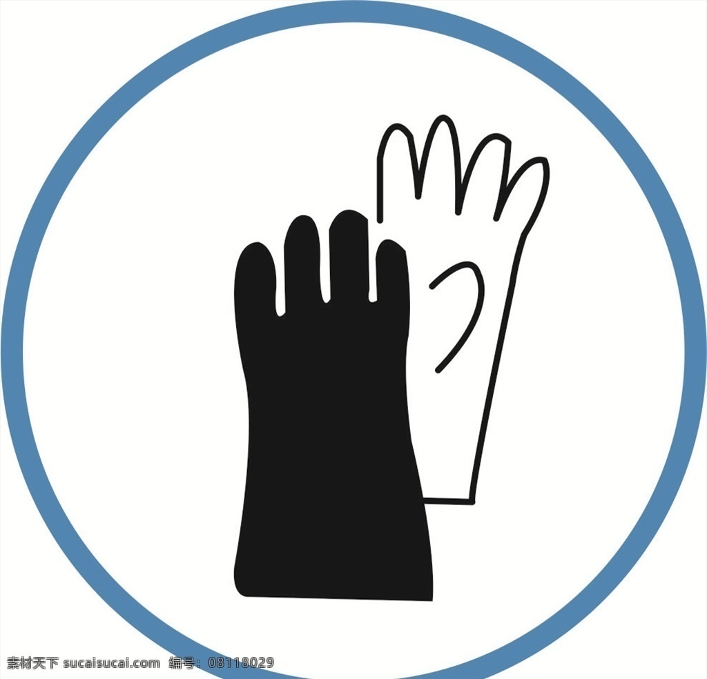 需要 带 手套 带手套 保护手 禁止徒手 砂轮 安全小标识 标志图标 公共标识标志