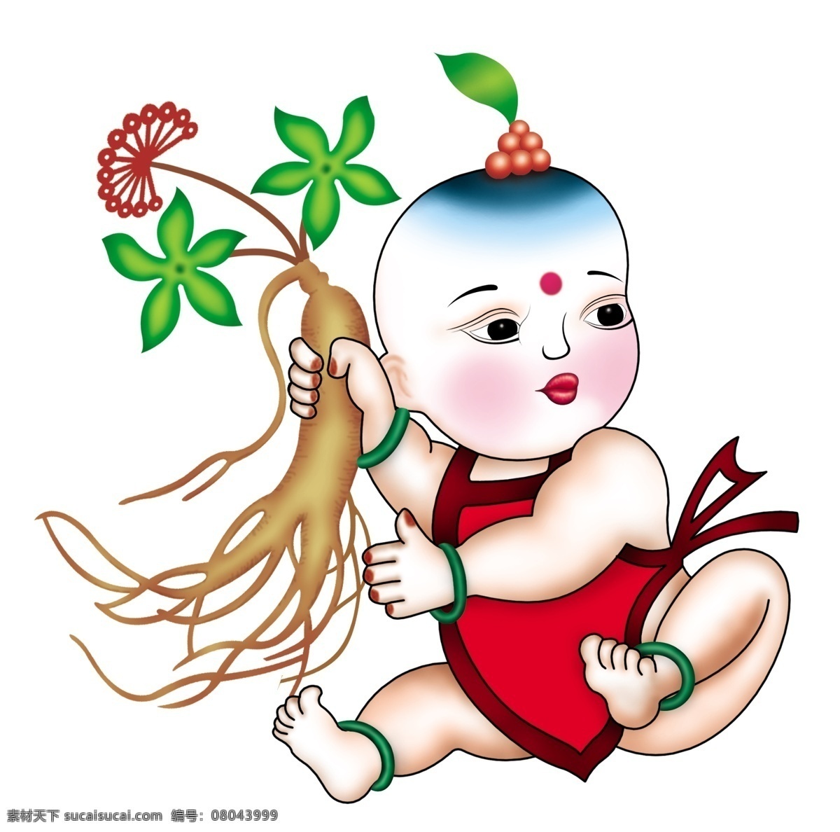 人參娃娃 人參 娃娃 卡通 白色