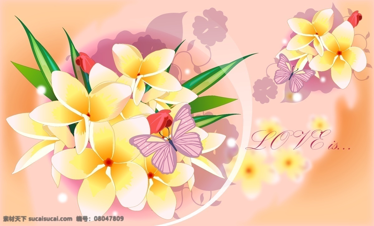 矢量 精美 百合 花卉 背景 矢量素材 鮮花 艷麗 矢量圖 花紋花邊