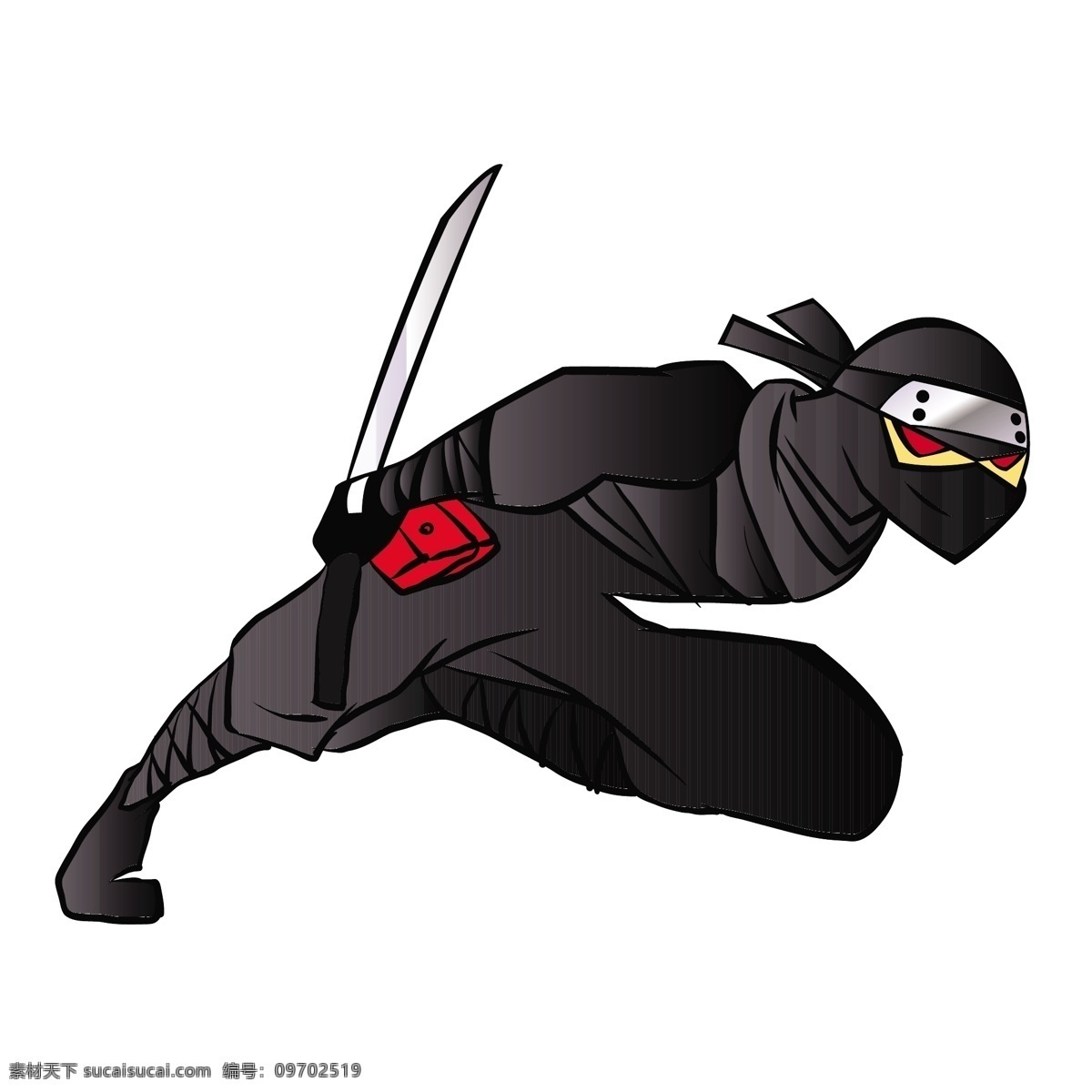 日本忍者漫画 日本忍者 日本武士 日本武术 卡通人物漫画 卡通插画 logo设计 标志图标 矢量素材