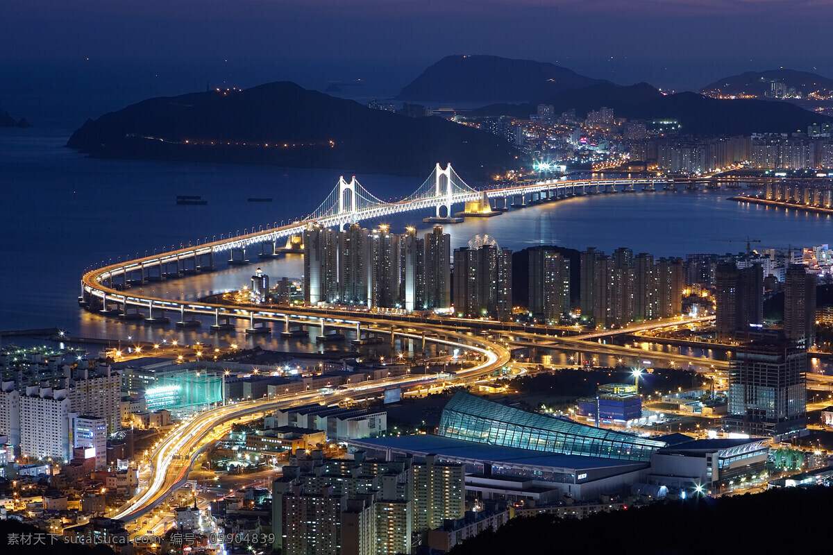 广安 里 跨海 大桥 广安里 跨海大桥 桥 韩国 釜山 桥梁 自然景观 自然风景