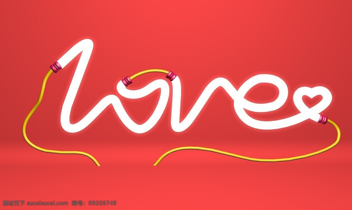love 爱情 爱 情人节 灯管字 灯管 心 字母 电线 红色 背景 红色背景
