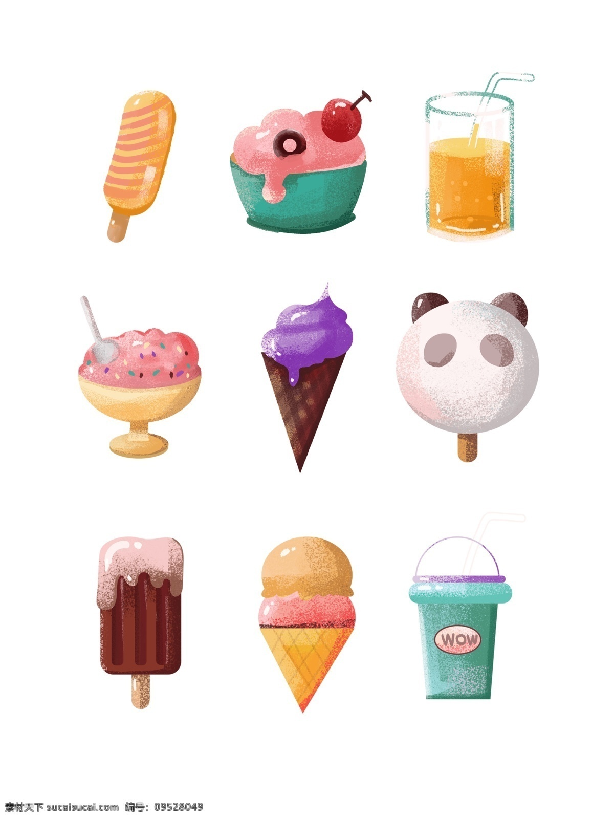 卡通 可爱 夏天 冰淇淋 美食 系列 元素 冰棒 冰棍 大暑 食物 甜食 儿童 插画 粉色 夏季 凉 冰箱
