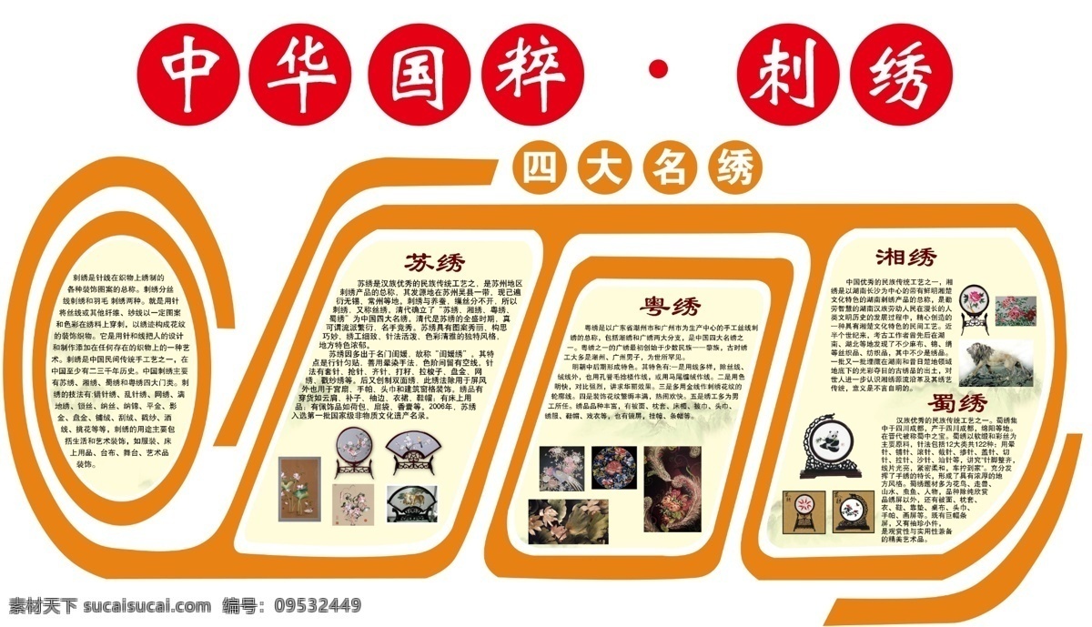 中華國(guó)粹 刺繡 四大名繡 異形雕刻 蘇繡 粵繡 湘繡 蜀繡 校園文化 分層