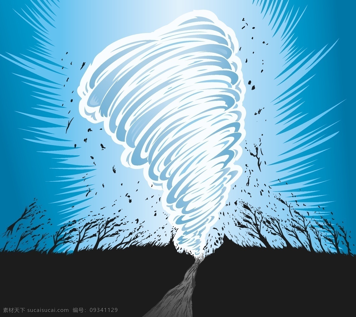矢量龙卷风 卡通龙卷风 手绘龙卷风 龙卷风插画 龙卷风背景 飓风 图标标签标志 自然景观