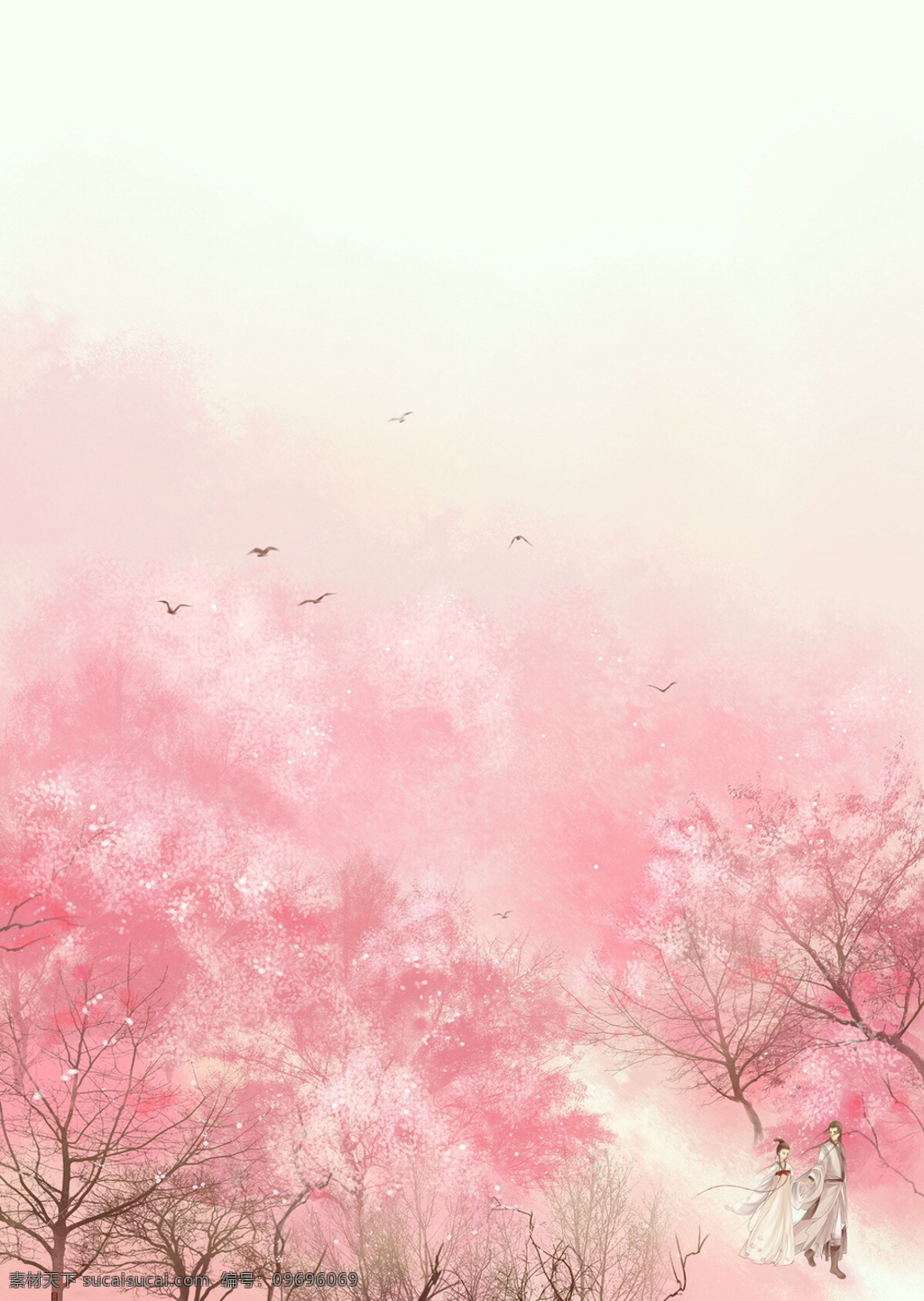 粉色花海飛鳥 粉色 花海 鳥 背景 粉景色