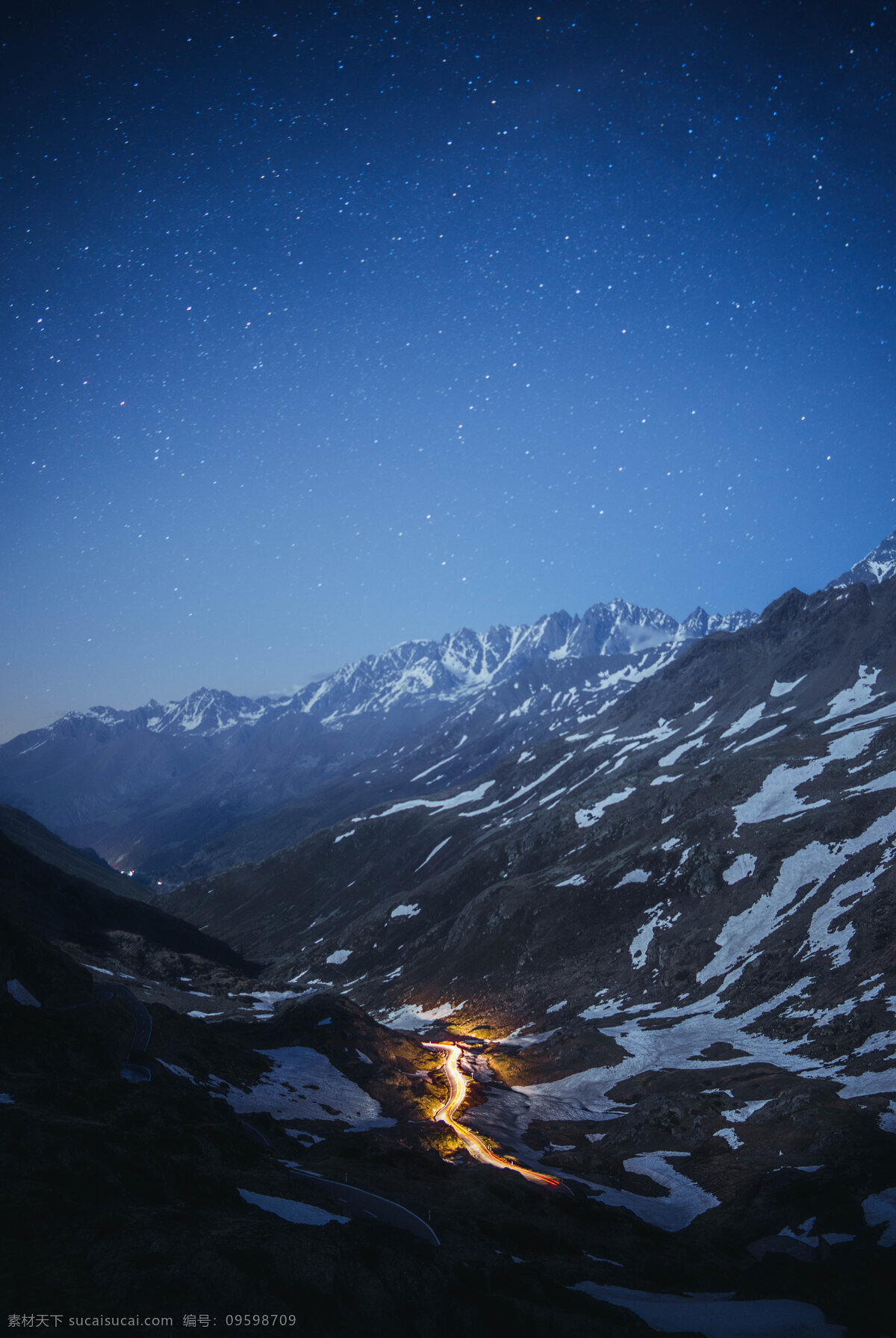 星空山脈 山脈 星空 夜晚 道路 飆車 攝影庫 自然景觀 自然風(fēng)景