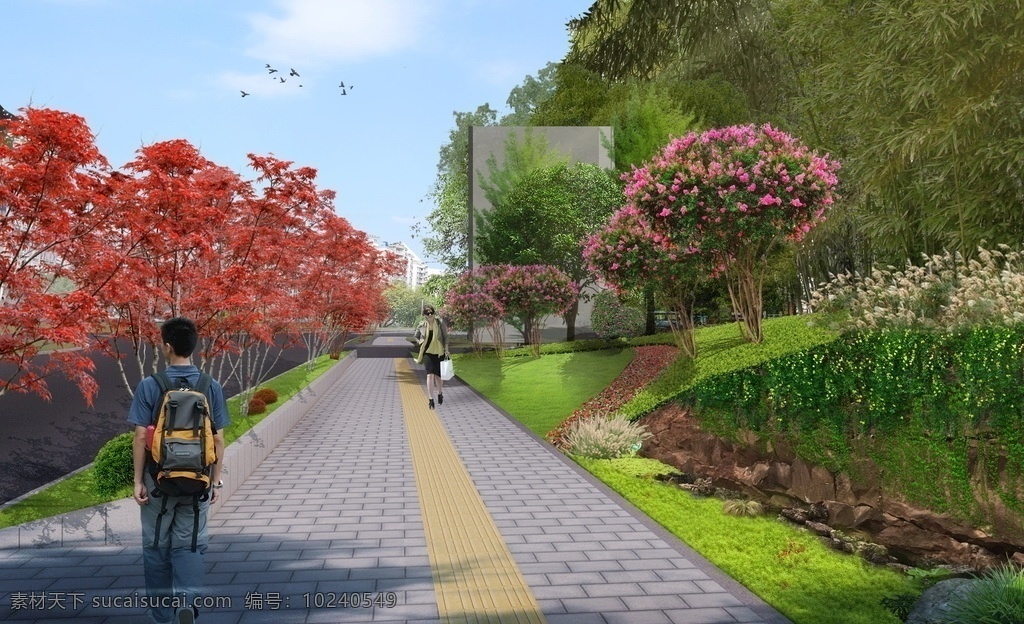 城市改造 道路绿化图片 道路斜坡绿化 市政绿化 人行道 组团绿化 行道树 提档升级 环境设计 景观设计