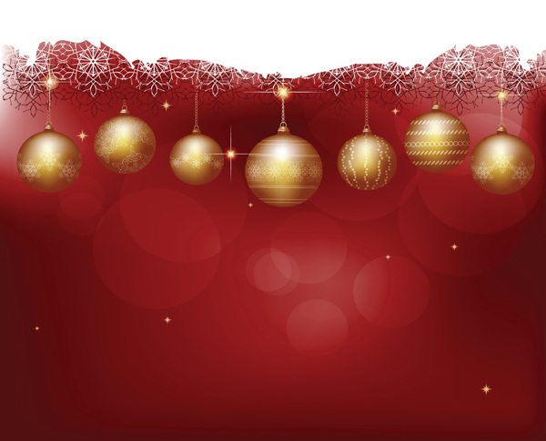 圣诞节 彩球 背景 矢量 花纹 底纹 光晕 星光 璀璨 红色