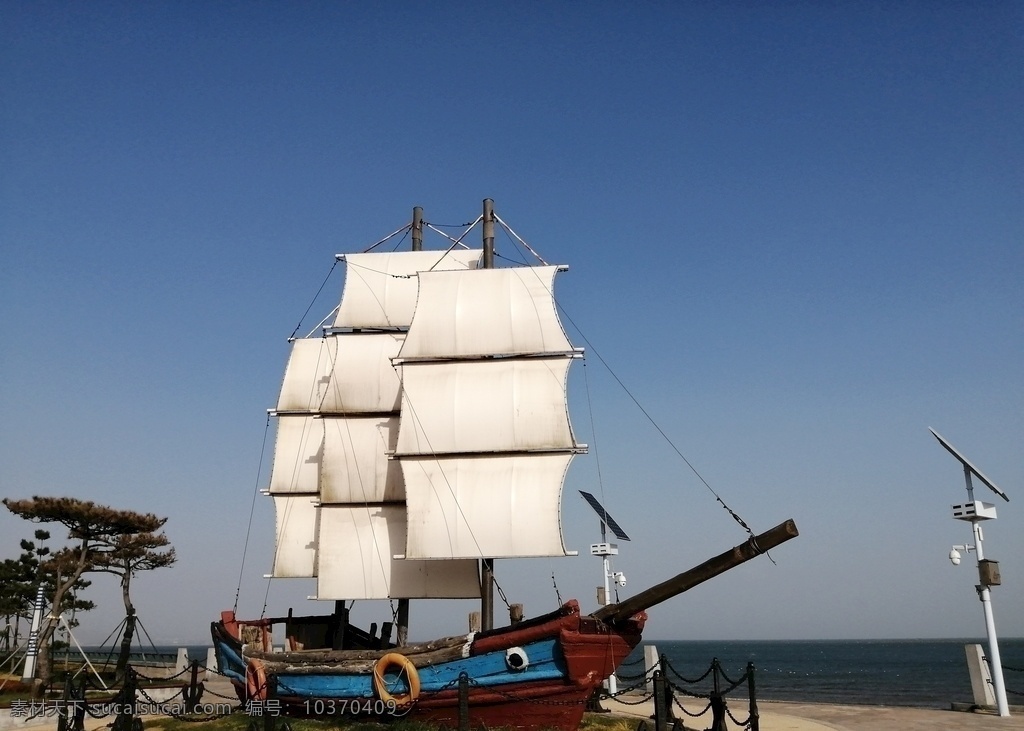 帆船图片 帆船 帆 船 蓝天 白云 青岛 海 沙滩 景 风景 旅游摄影 国内旅游