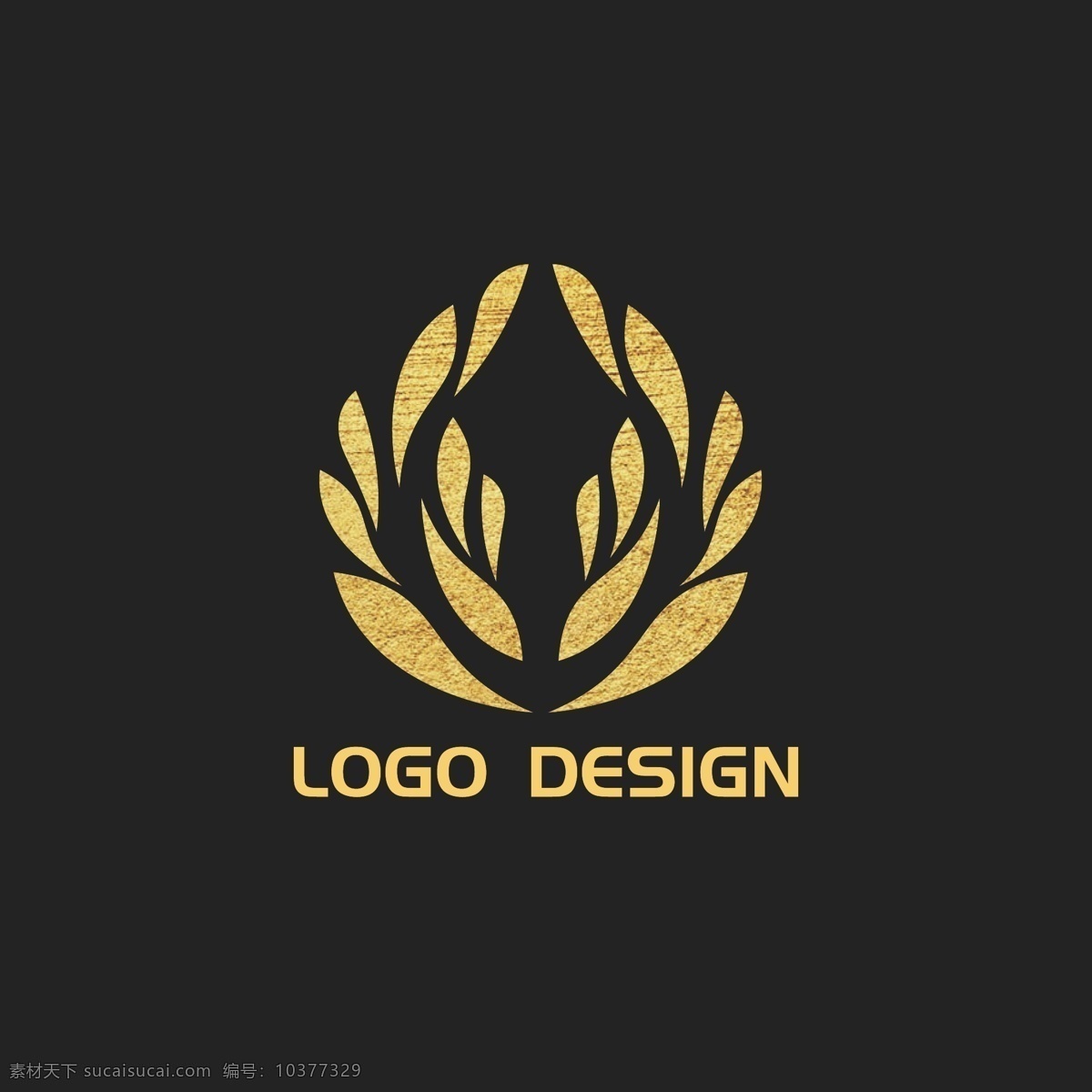 企业 商标 logo 标识 简约 金色 标志 花 对称