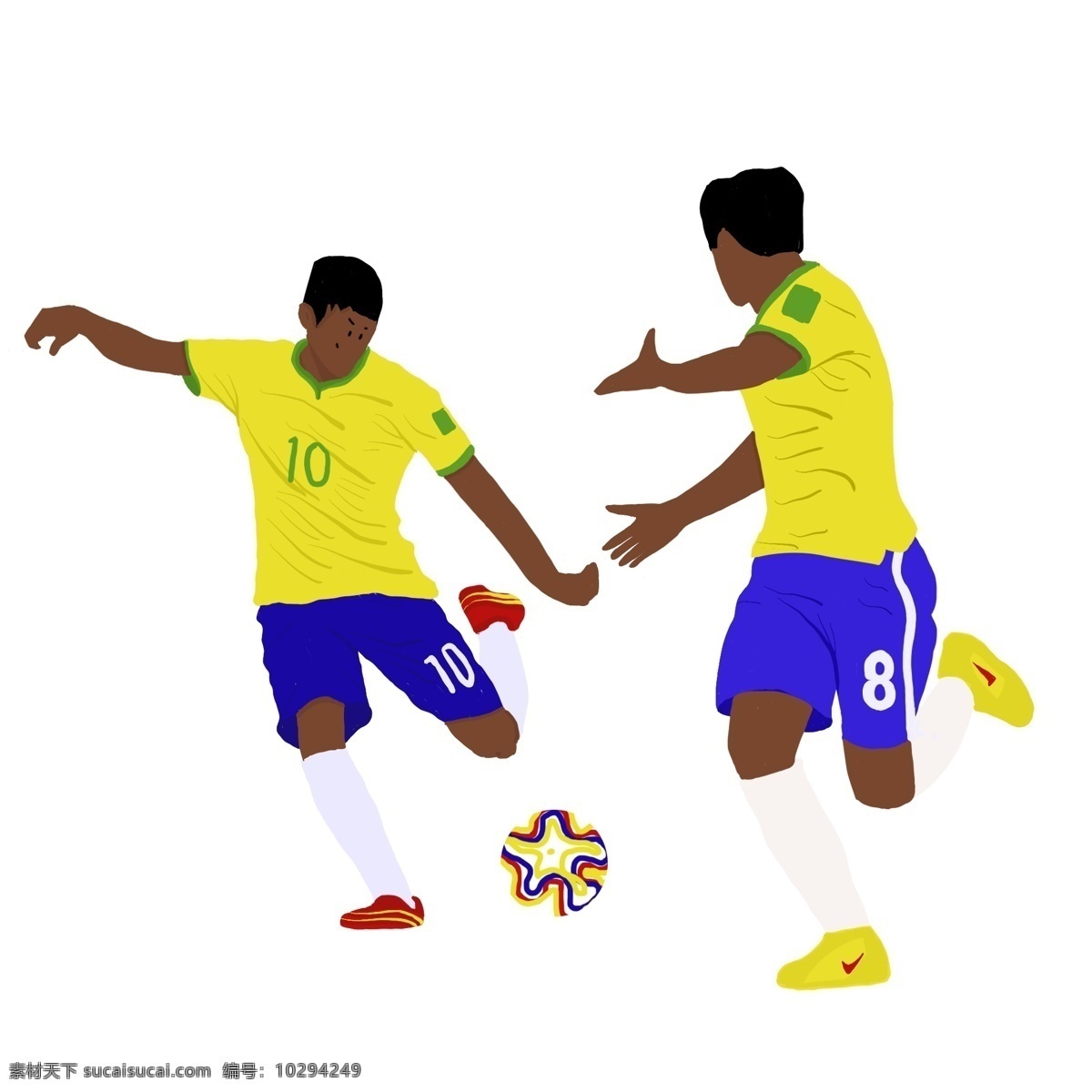 世界杯 球员 踢球 卡通 运动 淘宝 天猫 京东 海报 手绘 男生 足球 比赛 促销 黄色