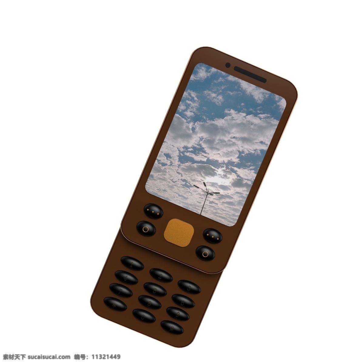 棕色 滑 盖 手机 图案 小手机 滑盖手机 智能手机 按键手机 老年机 手机模型 通讯设备 电话 电子产品