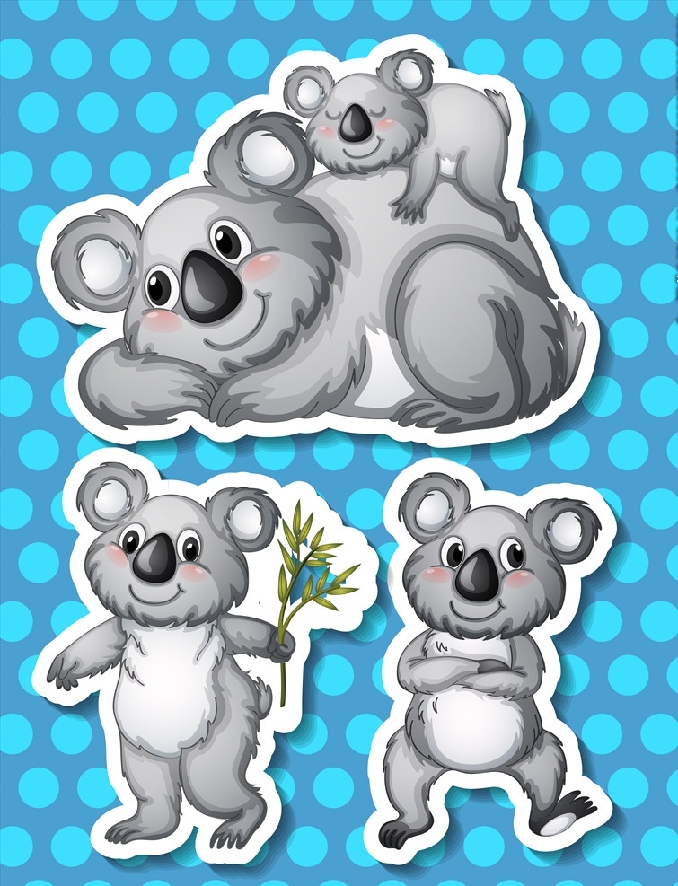卡通考拉熊 考拉 熊 可爱 野生 哺乳动物 澳大利亚 野生动物 快乐 滑稽 剪贴画 卡通动物生物 卡通设计