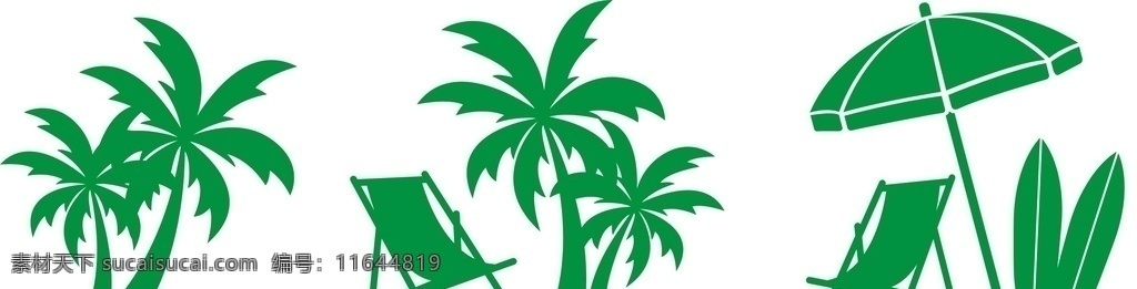 遮陽傘 椰子樹 沙灘躺椅 度假 創(chuàng)意 太陽 標(biāo)簽 矢量圖
