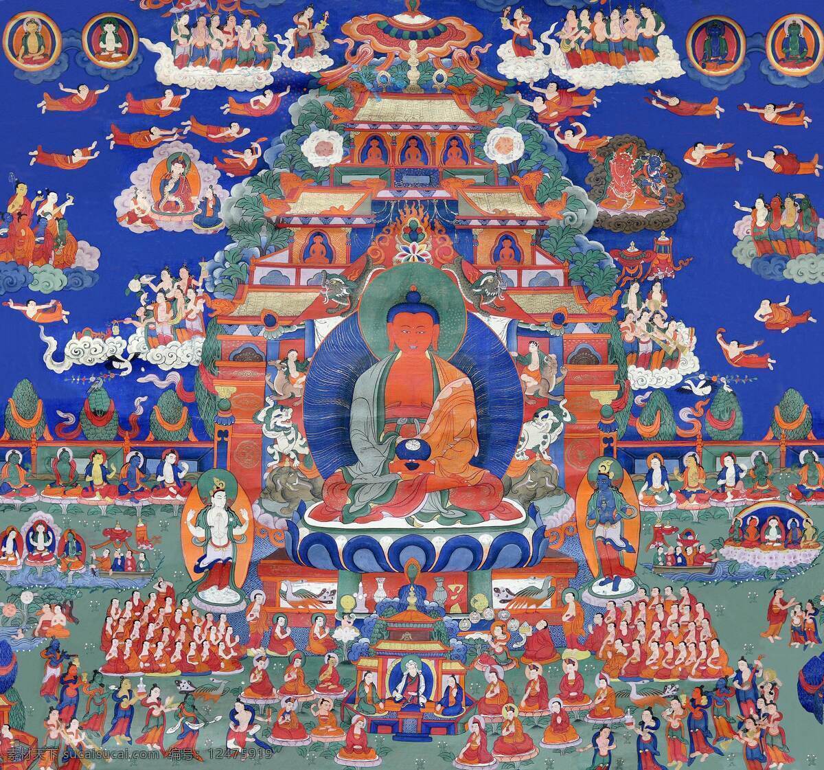 極樂(lè)世界唐卡 唐卡 高清 佛教 藝術(shù) 文化藝術(shù) 美術(shù)繪畫(huà)