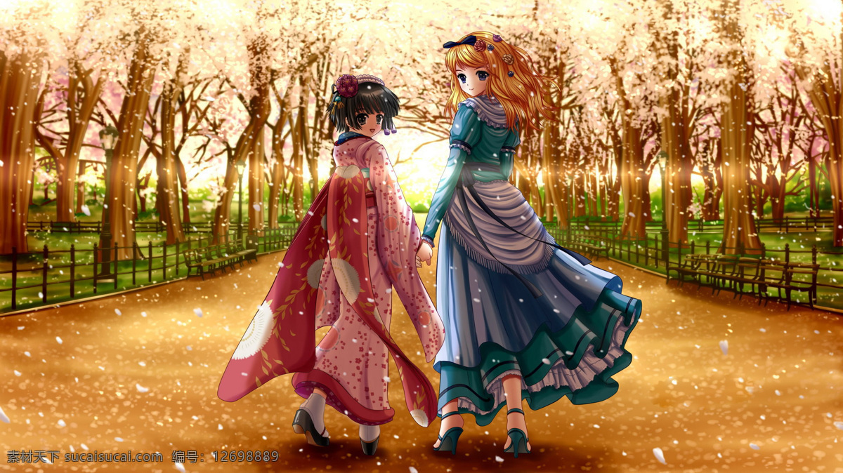 和服 少女 動漫 可愛 卡通