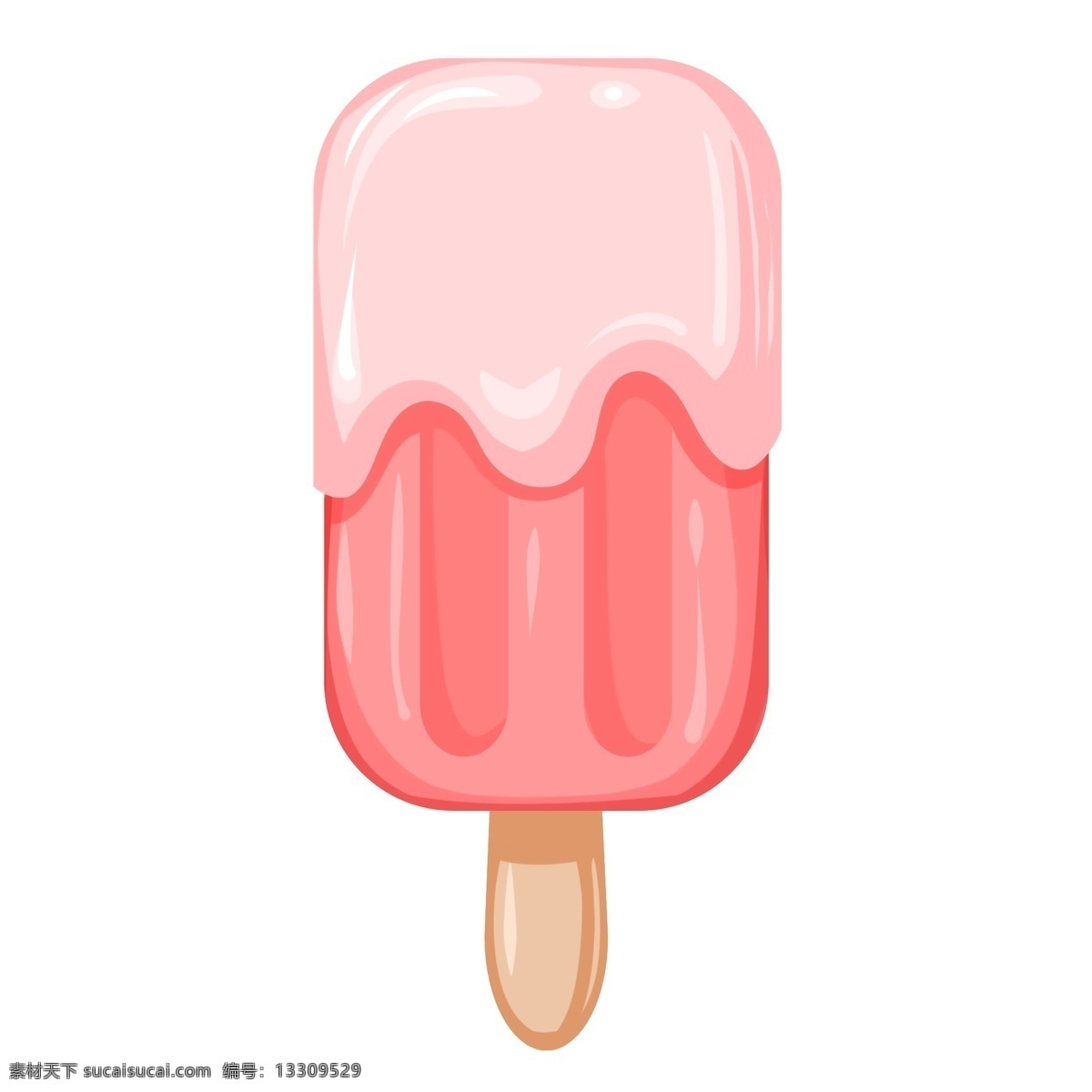 粉色 双 味 可爱 冰淇淋 清爽 夏日 美味 可口