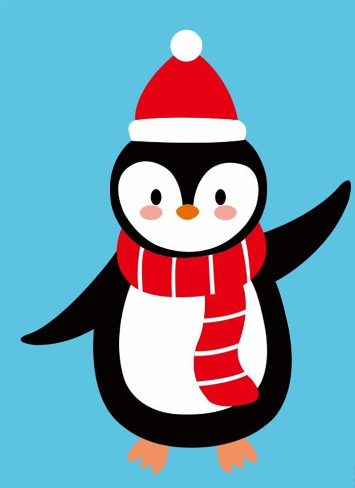 圣诞 小企鹅 圣诞节素材 圣诞小企鹅 可爱小企鹅 手绘 卡通小企鹅 圣诞节海报 卡通人物