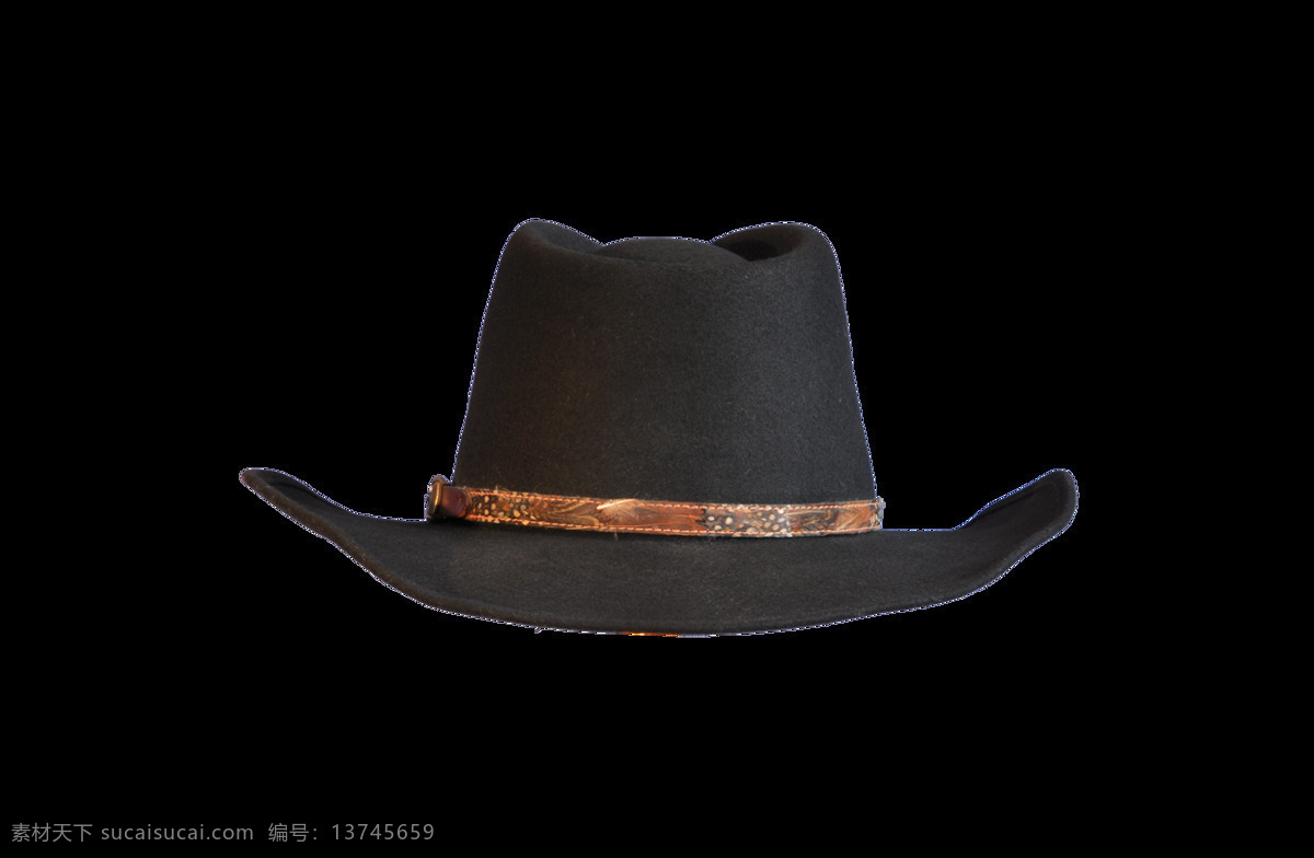 黑色 牛仔 帽 元素 png元素 帽子 免抠元素 牛仔帽 佩戴 透明素材