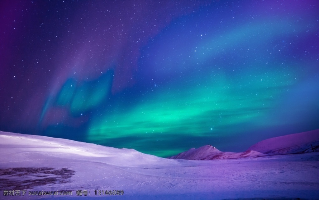 北极极光 雪山 五彩 山脉 旅游 夜景 旅游摄影 国外旅游