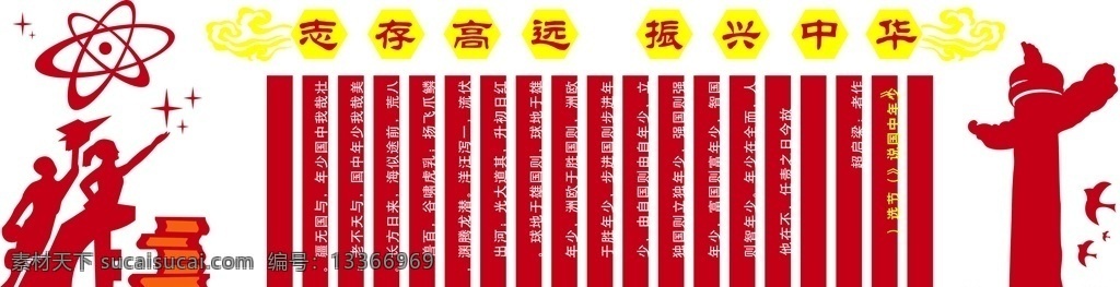 志存高遠(yuǎn) 振興中華 企業(yè) 文化 背景墻 紅色背景 國(guó)家