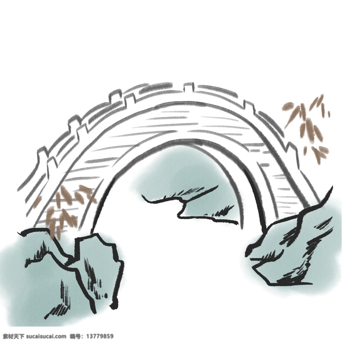 石頭大橋裝飾 大橋 石頭 裝飾