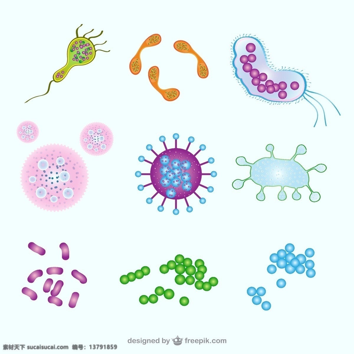 微生物插图 科学 插图 生物 病毒 bateri 疾病 细菌 细胞 微生物 图标 高清 源文件