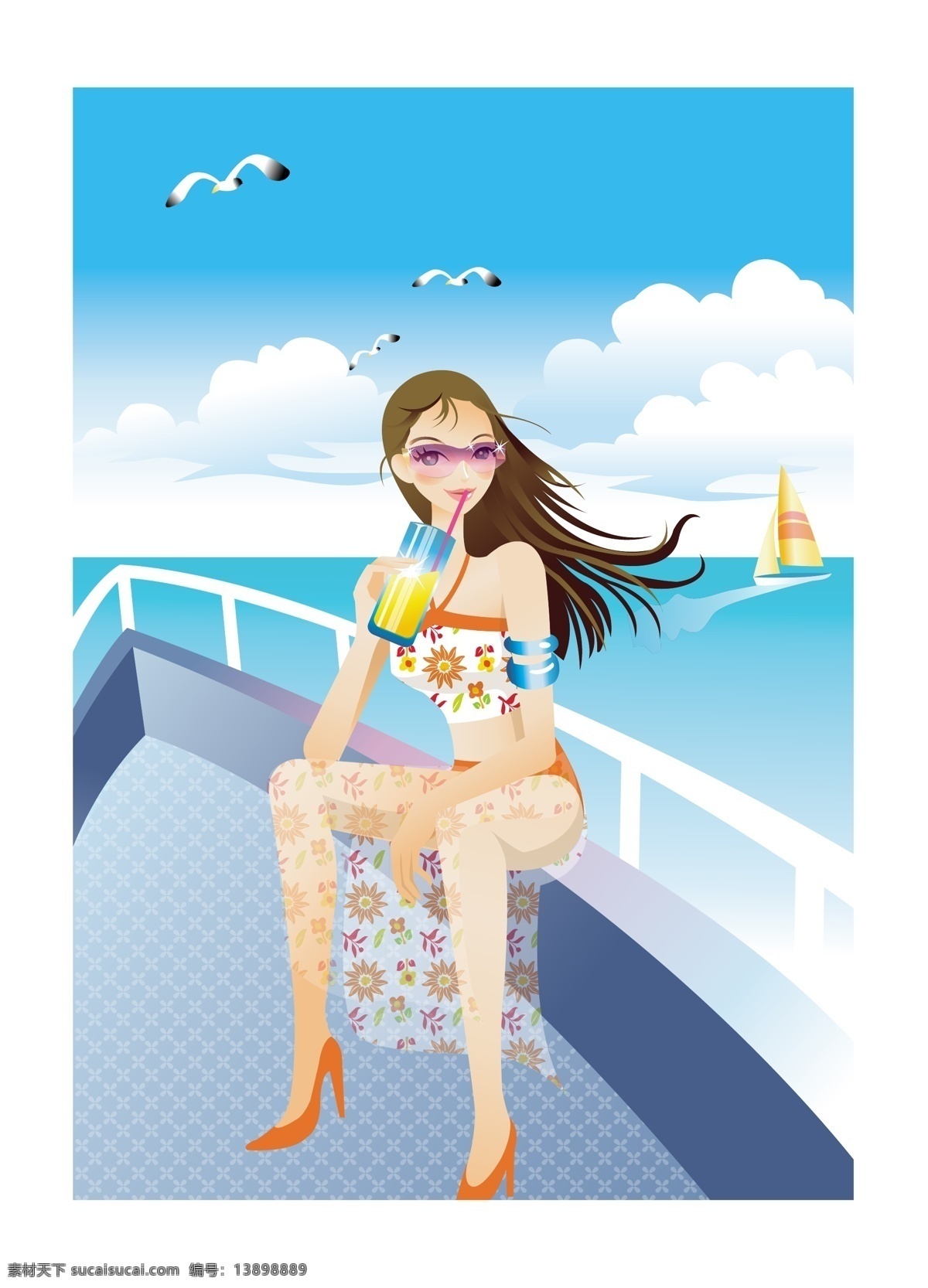 大頭 美女 夏日 泳裝 mm 背景 大海 戶外運動 卡通 浪漫 美圖 女人 卡通美圖 女性 唯美 大頭美女 性感 性感美女 矢量 矢量素材 沙灘 夏天 游泳 矢量圖 矢量人物