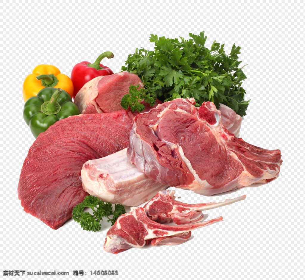 新鮮生肉 蔬菜 羊排 牛肉 綠色辣椒 紅色辣椒 黃色辣椒 香菜 食材原料 生鮮食材 肉類 烹飪原料 健康飲食