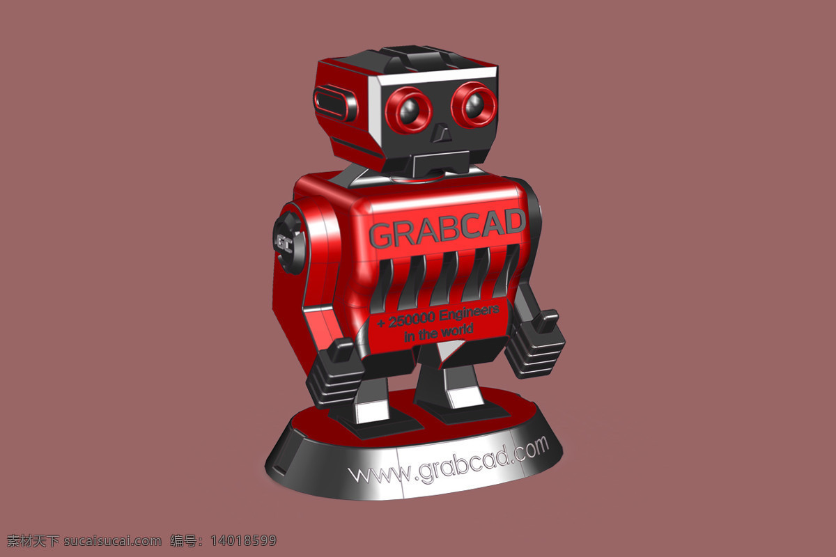 贪婪的bot 机器人 grabbythebot sldprt 黑色