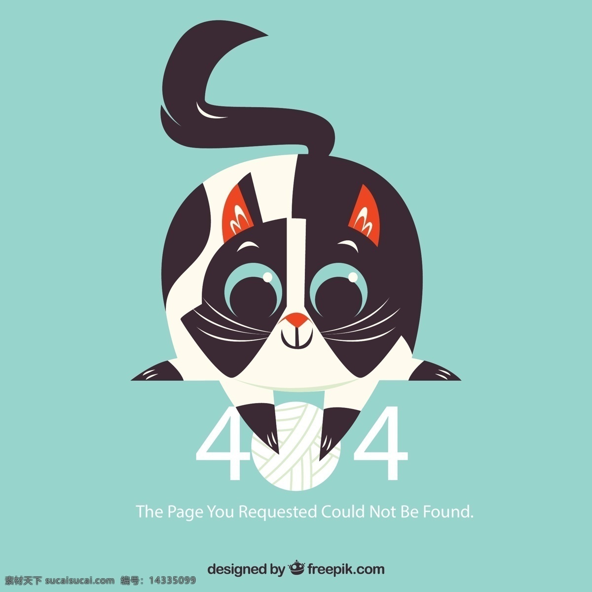 猫咪 错误 页 创意 页面 线团 动物 矢量 高清图片