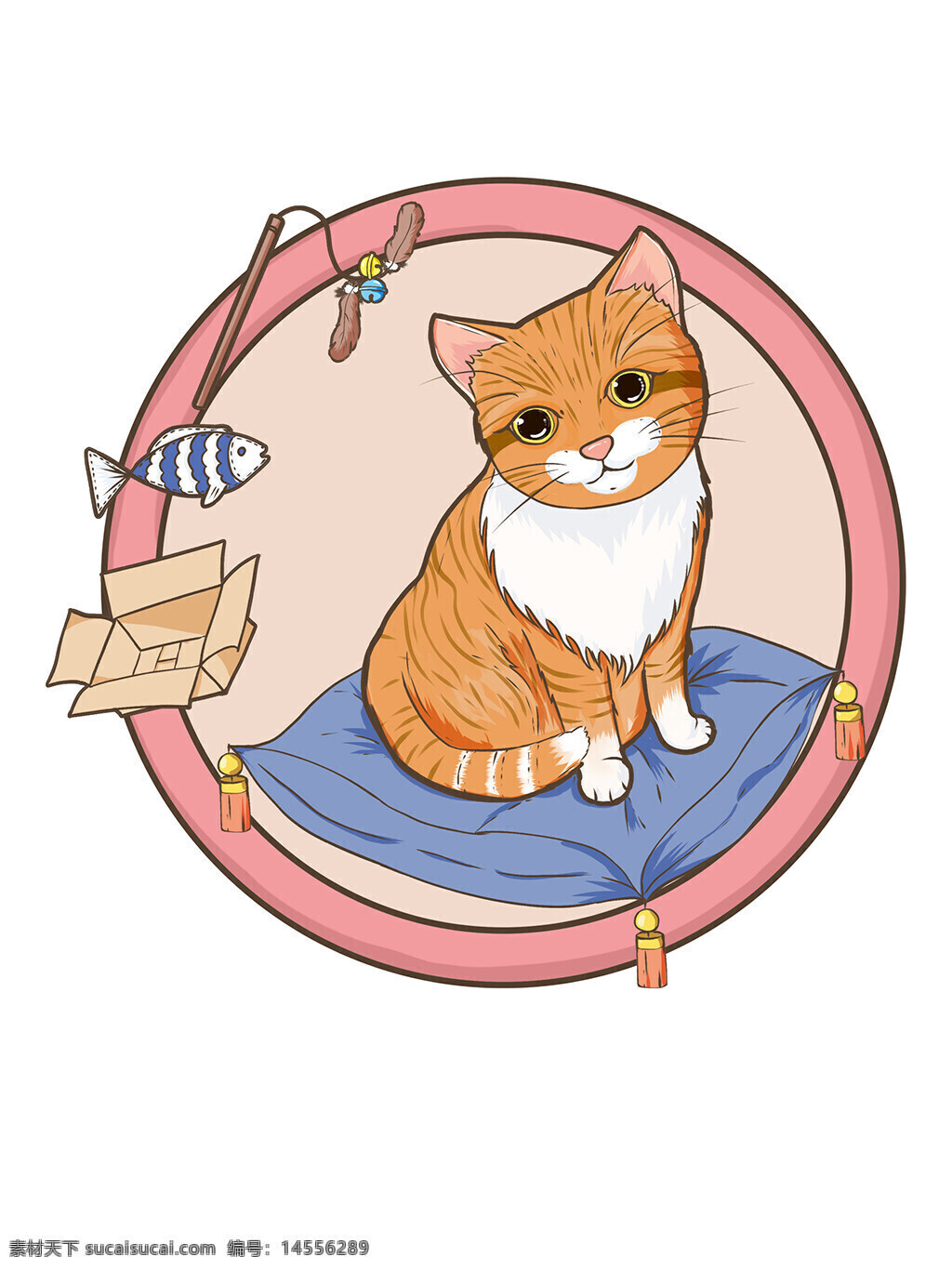 猫咪 猫 宠物猫 橘猫 卡通猫 徽章 小猫咪 大橘