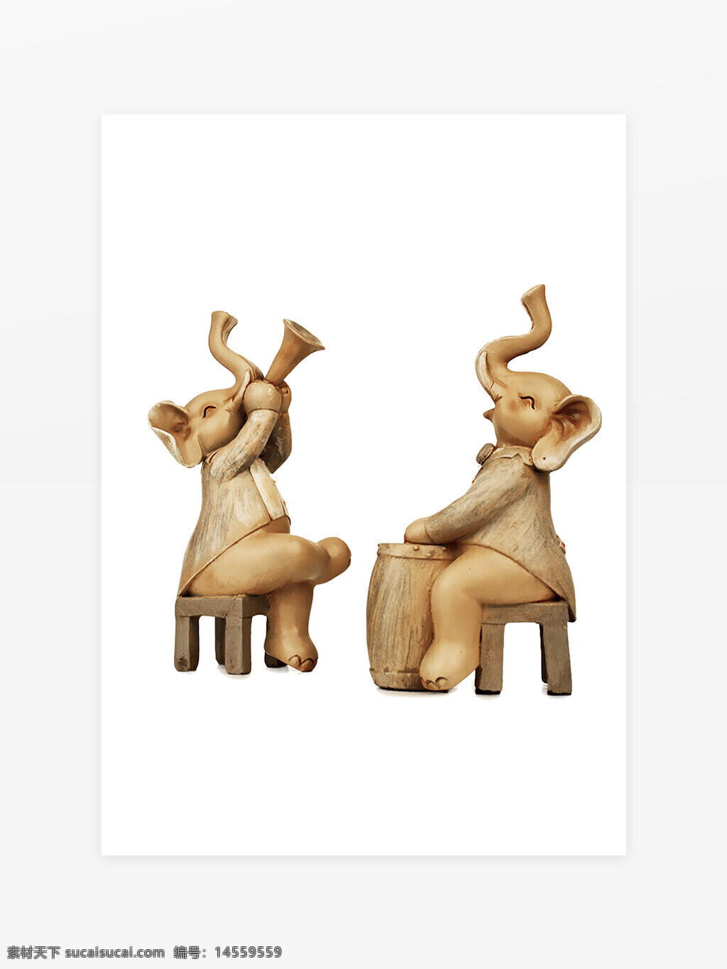 大象玩具摆件 大象装饰 玩具摆件 木刻动物 吹喇叭动物