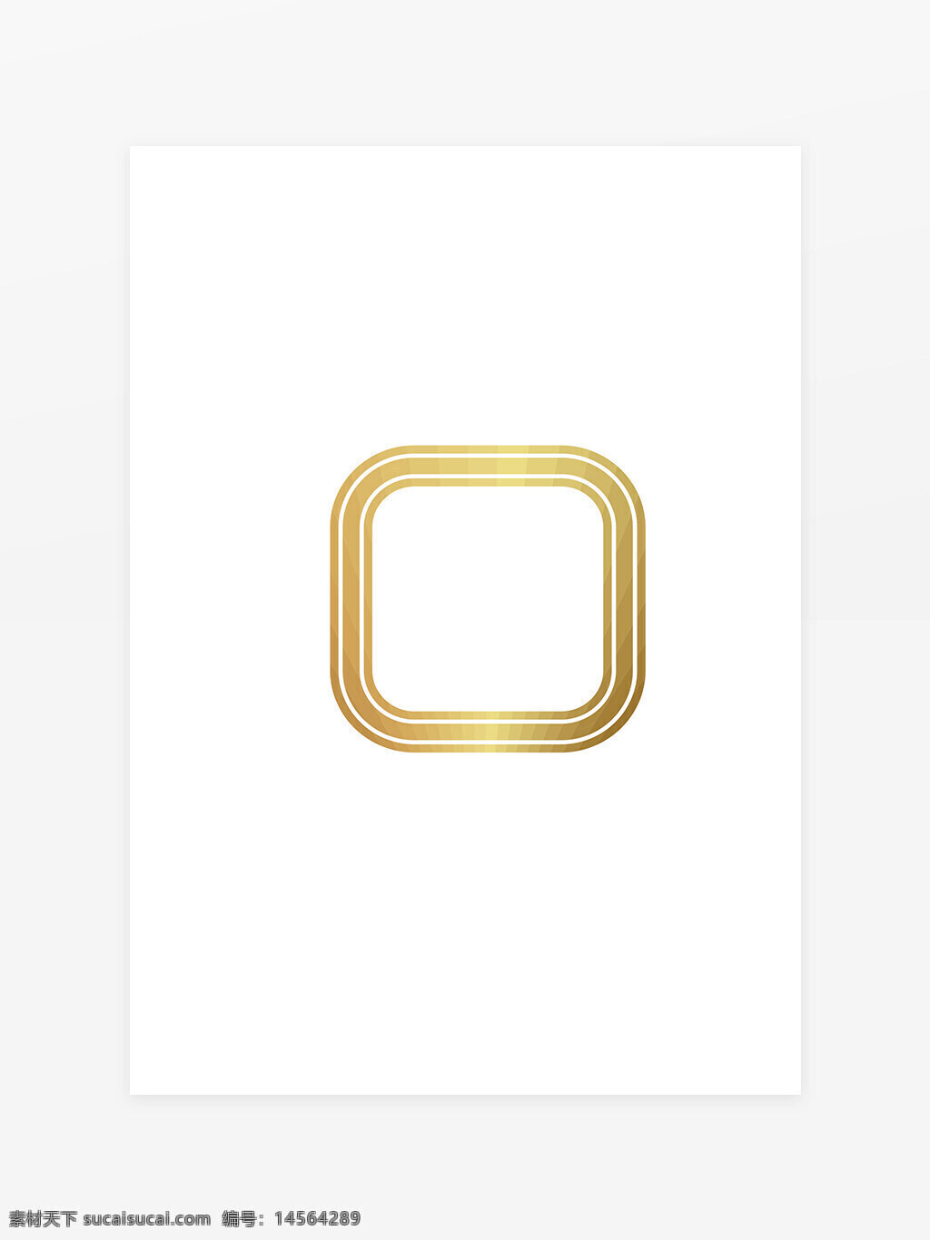 金色圆角矩形元素 金箔 金色 几何 金色圆角正方形
