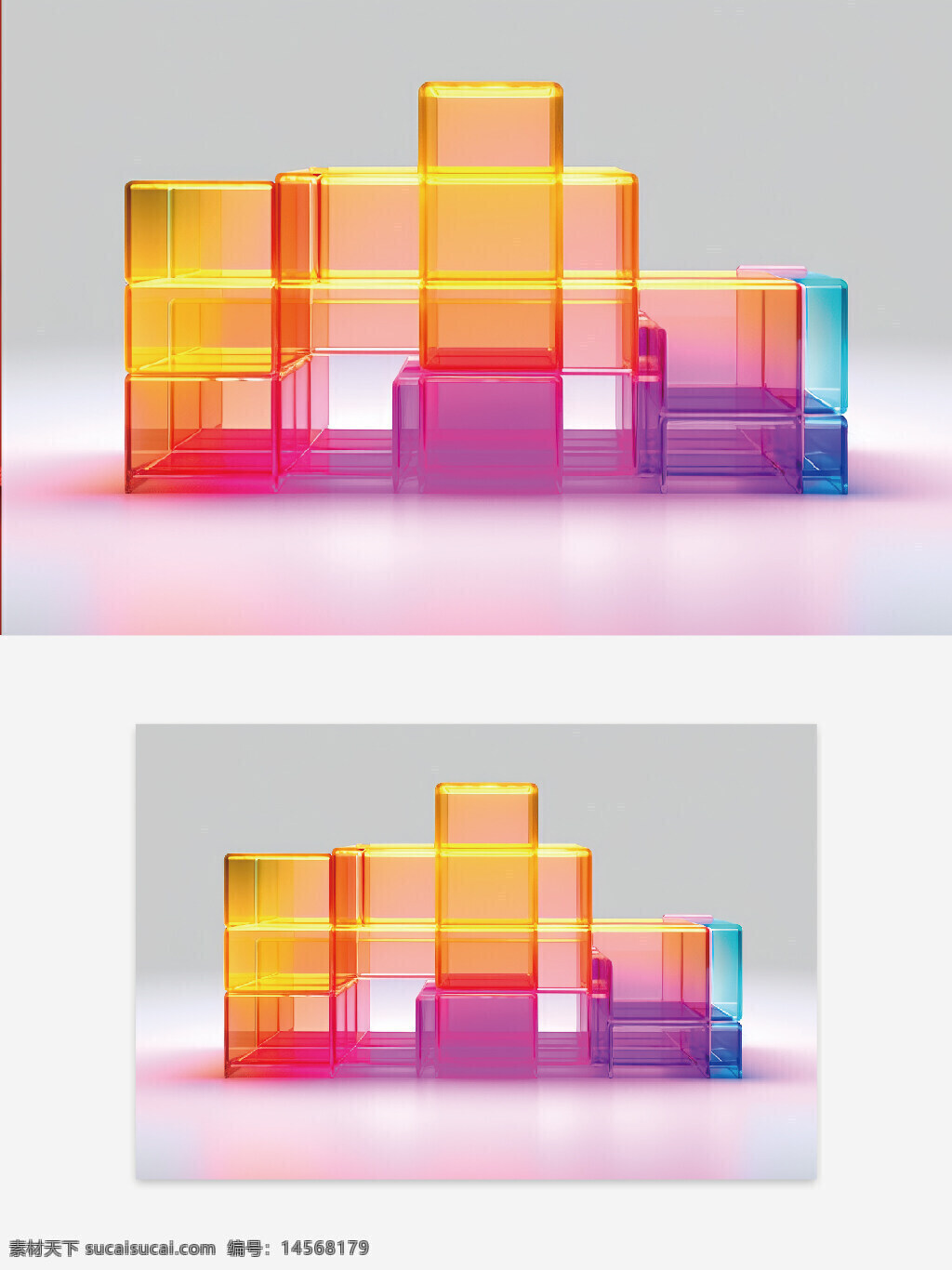 创意彩色立方体。玻璃立方体 创意图案 创意设计。科技kv。 ppt背景 pp创意