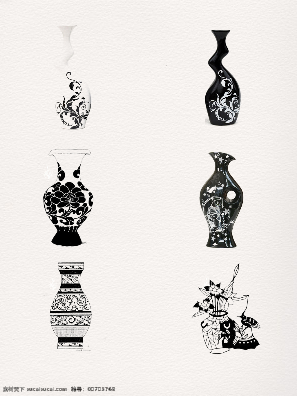 简 尚 单色 花瓶 产品 图案 黑白 文化 实物 黑白画 成对