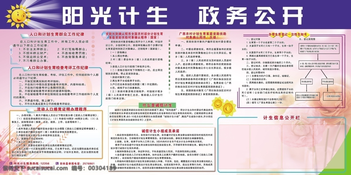 阳光计生 政务公开 两个 纪律 计生 站 计生宣传展板 办理生育流程 二孩子流程