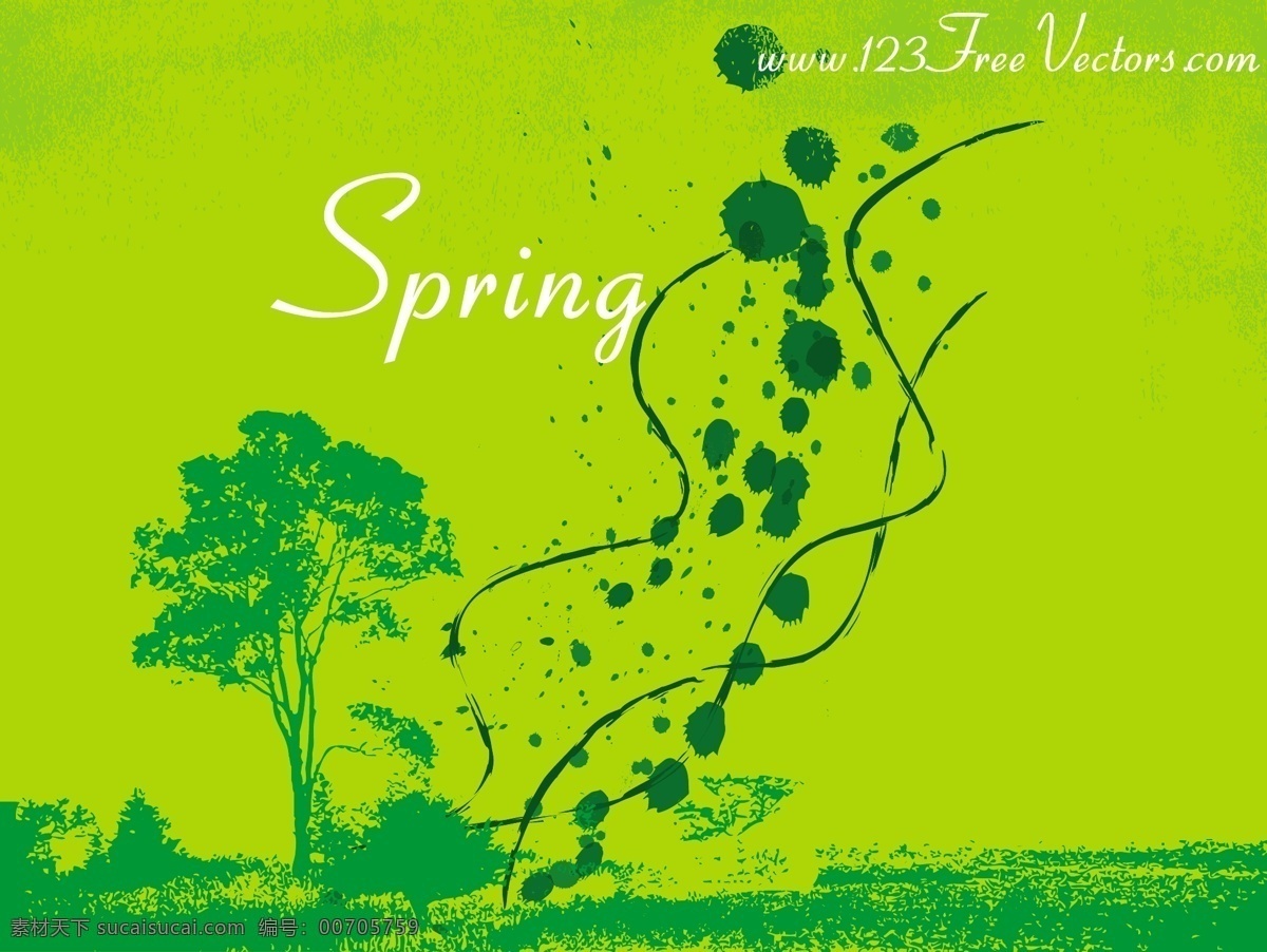background 背景圖 springvectorbackgroundillustration 樹剪影 墨跡 筆觸 線條 绿色