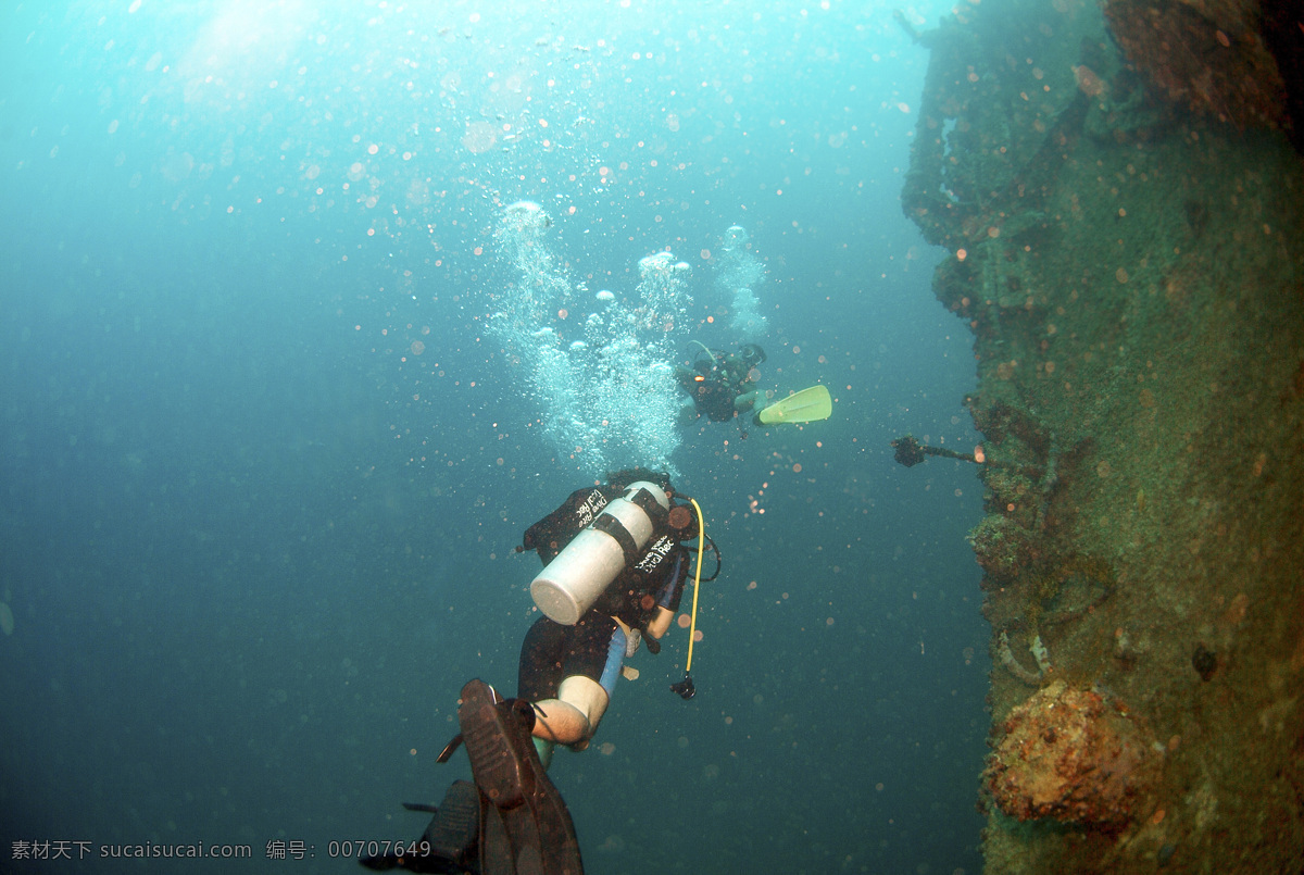 海底探险 潜水员 海底景象 海底风景 海底景观 海底摄影 海底世界 海底峡谷 自然景观 自然风景 深海潜水 摄影图库