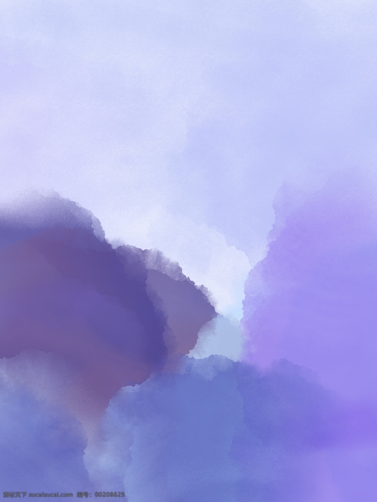原创 水彩 质感 小 清新 蓝紫色 唯美 背景 小清新 浪漫 油画
