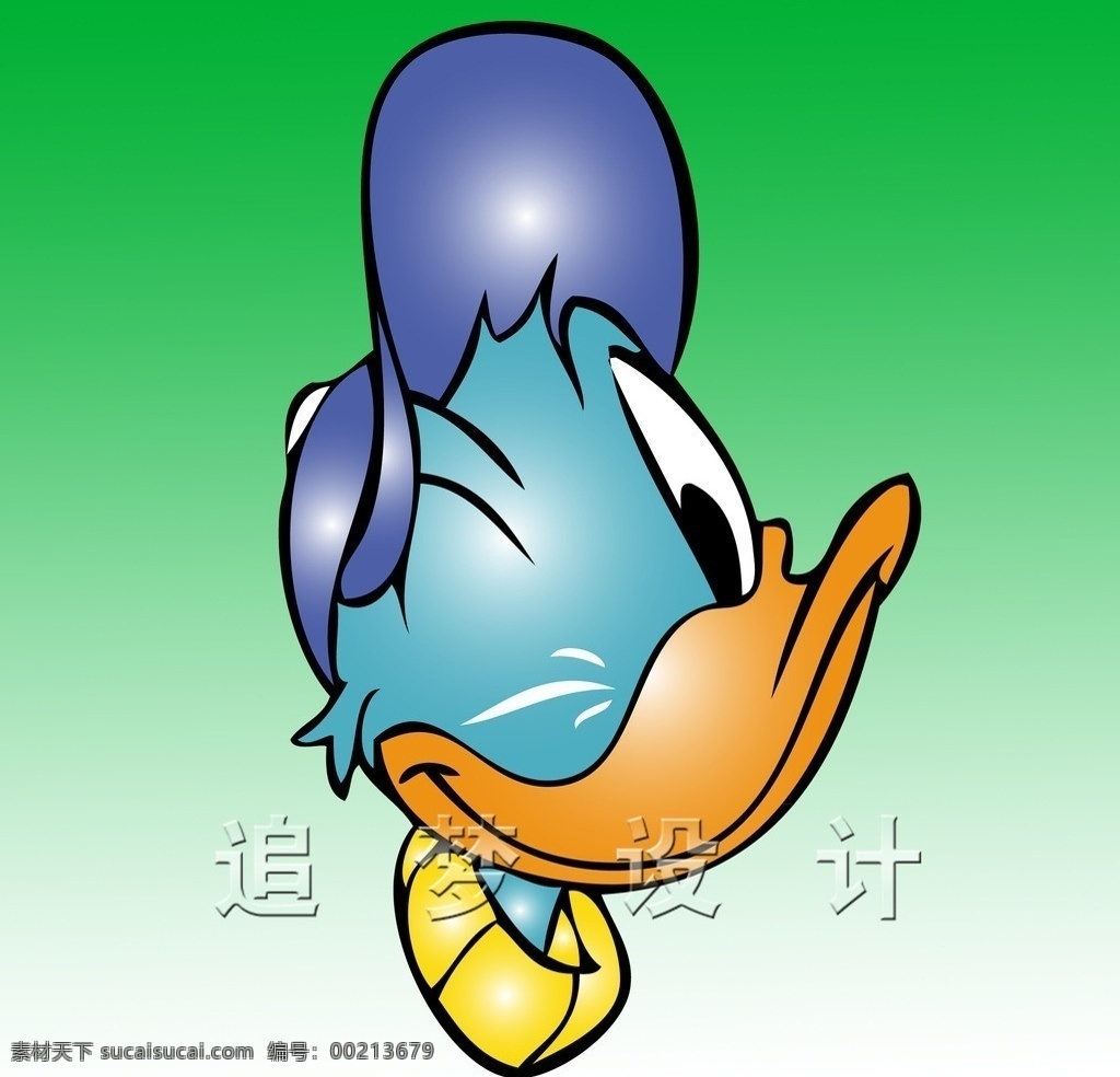 鸭子 唐老鸭 鸭头 卡通画鸭子 卡通 分层 源文件