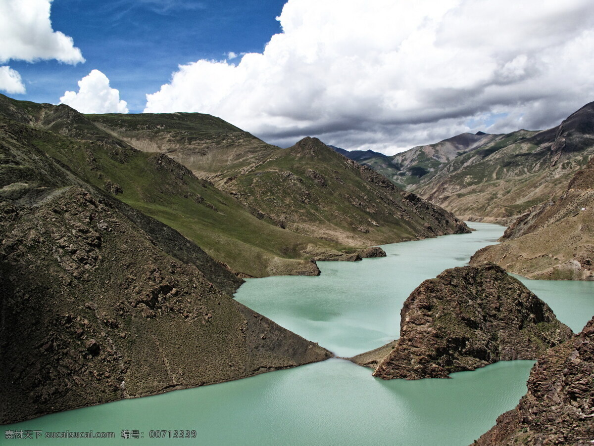 绿水 水库 西藏 满拉水库 蓝天 自然景观 山水风景