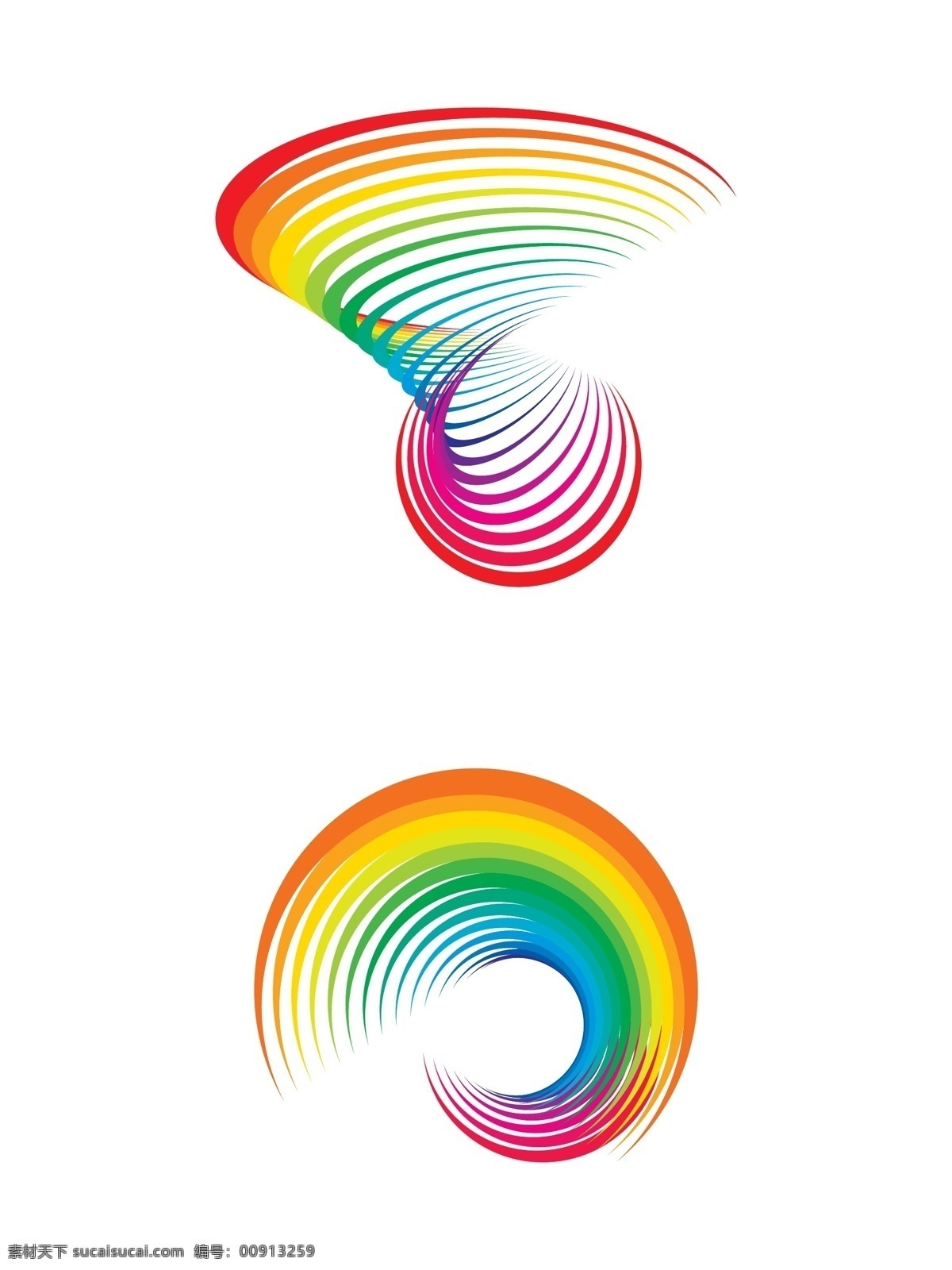 矢量 七彩 旋转 花纹 动感 幻彩 渐变 五颜六色 线条 矢量图 其他矢量图